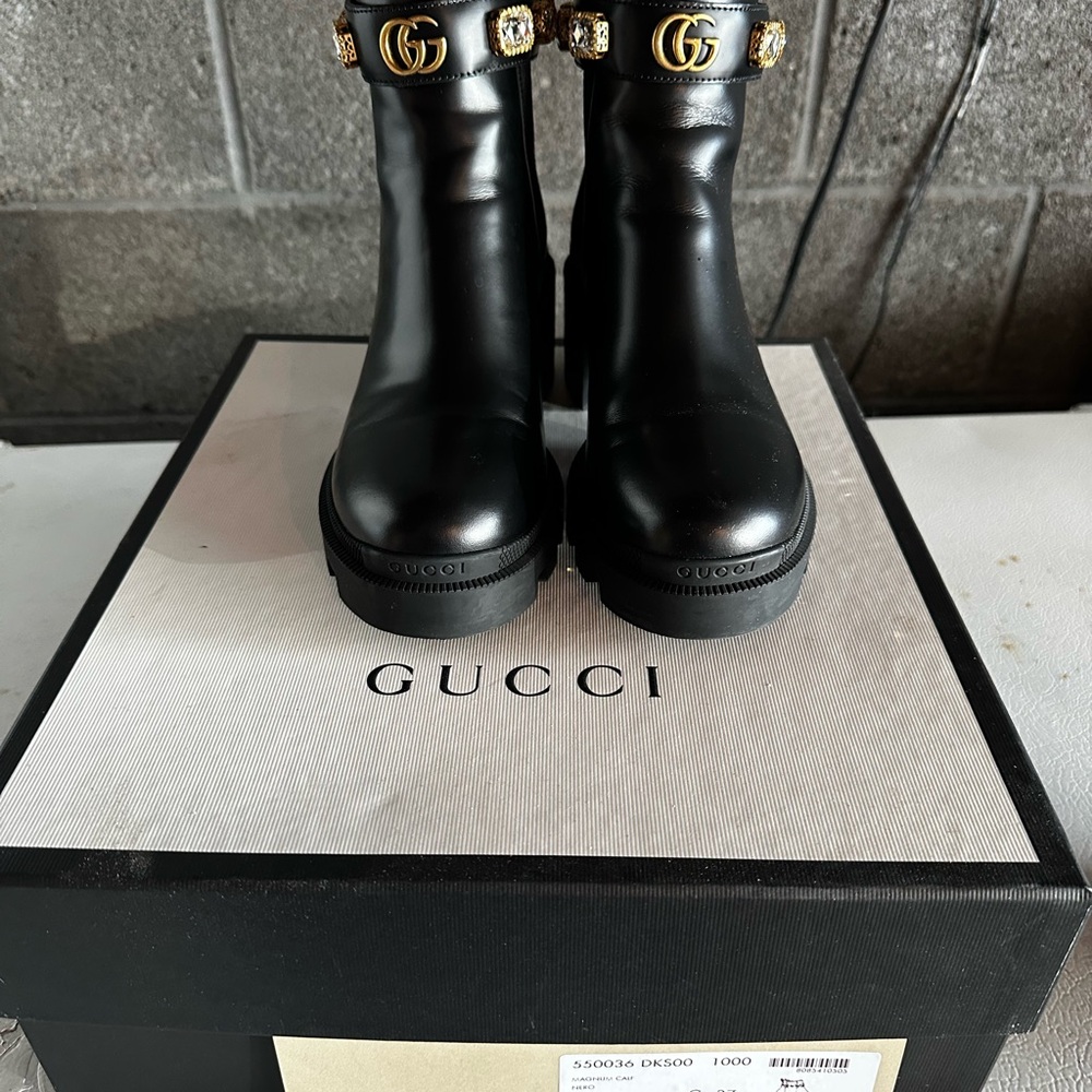 Gucci Black Leather Boots